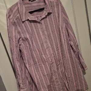 Roaman's Red and White Striped Button Down Shirt